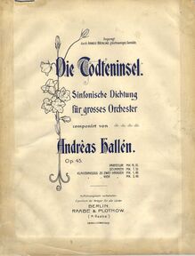 Partition couverture couleur, Die Todteninsel, Sinfonische Dichtung für grosses Orchester