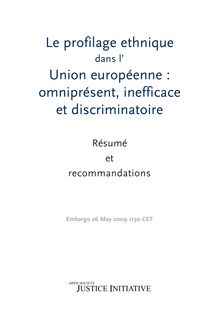 Le profilage ethnique Union européenne : omniprésent, inefficace ...