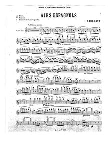 Partition de violon, Airs Espagnols, Sarasate, Pablo de