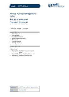 LA013 Annual Audit and Inspection Letter  - FINAL
