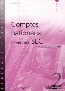 Comptes nationaux trimestriels SEC. Troisième trimestre 2001