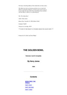 The Golden Bowl — Complete