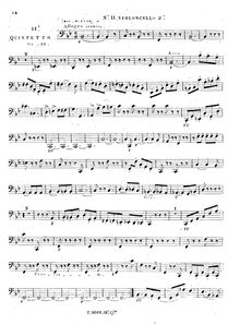 Partition violoncelle 2, corde quintette No.11, Op.33, Onslow, Georges