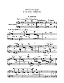 Partition Piano, Le Fontane di Roma, Fountains of Rome, Respighi, Ottorino