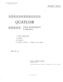 Partition violon 1, corde quatuor, Op.24, C major, Seitz, Albert
