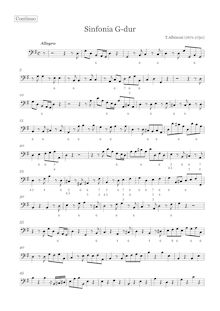 Partition Continuo, Sinfonia en G major, Si 8, G major, Albinoni, Tomaso