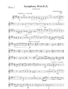 Partition hautbois 2, Symphony No.8, E major, Rondeau, Michel