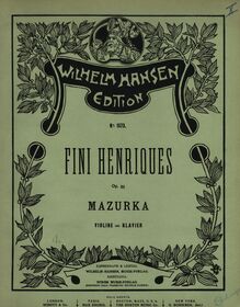 Partition Color Covers - Score, Mazurka, Op.35, G Major, Henriques, Fini
