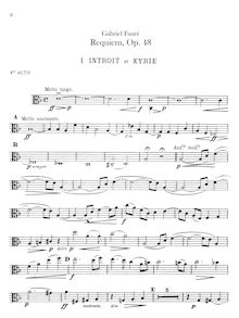 Partition altos I, II, Requiem en D minor, D minor, Fauré, Gabriel