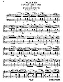 Partition complète, Waltz en A-flat major, A♭ major, Chopin, Frédéric par Frédéric Chopin