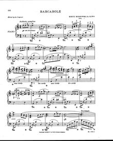 Partition No.6 Barcarole, 6 Piano pièces, Moszkowski, Moritz