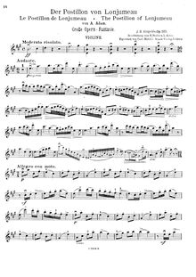 Partition de violon, Fantaisie sur des motifs de l opéra  Le Postillon de Lonjumeau , Op.125