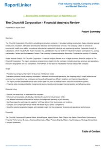 The Churchill Corporation - Financial Analysis Review - Download ...