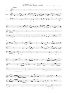 Partition complète, Sonata en E minor pour 2 violons et Continuo