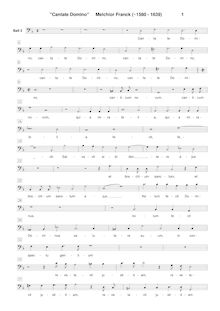 Partition chœur 2: basse , partie, Cantate Domino, Franck, Melchior