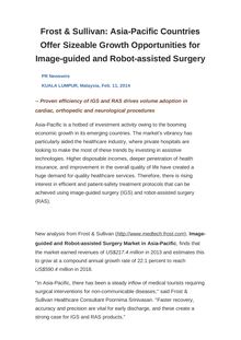Frost & Sullivan: Asia-Pacific Countries Offer Sizeable Growth Opportunities for Image-guided and Robot-assisted Surgery
