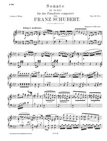 Partition complète, Piano Sonata en A♭ major, Schubert, Franz