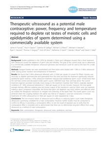 Therapeutic ultrasound as a potential male contraceptive: power, frequency and temperature required to deplete rat testes of meiotic cells and epididymides of sperm determined using a commercially available system