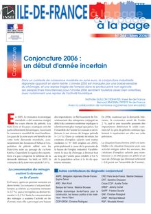 Conjoncture 2006 : un début d année incertain