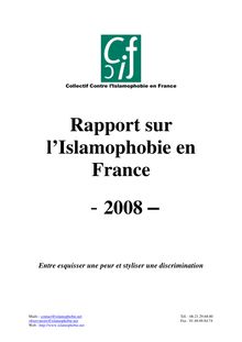 Rapport annuel sur l Islamophobie du CCIF - 2008