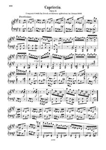 Partition complète, Capriccio en F♯ minor, Op.5, F♯ minor, Mendelssohn, Felix par Felix Mendelssohn