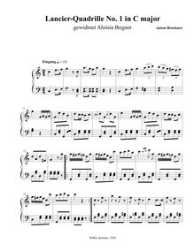 Partition complète, 4 Lancier-Quadrilles, C major, Bruckner, Anton