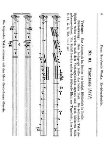Partition Bars 67-71 of  Tempo di Marcia  en their original form, Fantasie, D.9