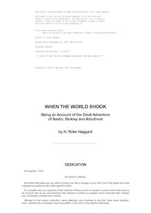 When the World Shook; being an account of the great adventure of Bastin, Bickley and Arbuthnot