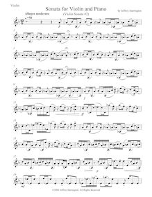 Partition de violon, violon Sonata No.2, Harrington, Jeffrey Michael