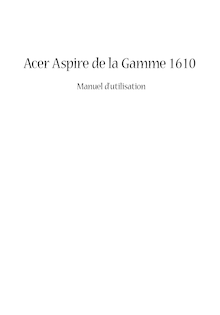 Notice Ordinateur portable Acer  Aspire 1610