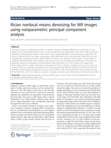 Rician nonlocal means denoising for MR images using nonparametric principal component analysis