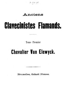 Partition complète vol 1, Flemish clavier travaux (18th c)