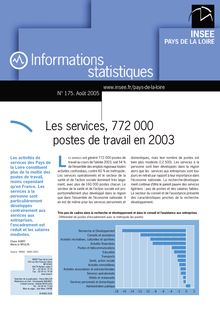 Les services, 772 000 postes de travail en 2003