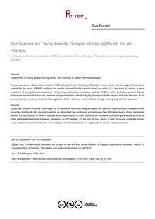 Tendances de l évolution de l emploi et des actifs en Ile-de-France. - article ; n°3 ; vol.6, pg 447-453