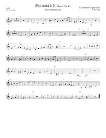 Partition ténor viole de gambe 1, aigu clef, Fantasia pour 5 violes de gambe, RC 63