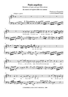 Partition complète, Panis angelicus, motet pour solo voix et basso continuo