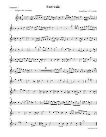 Partition Soprano 1 enregistrement , Fantasia, D minor, Ward, John