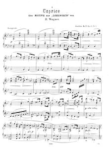 Partition , Caprice über wagner s Lohengrin, 4 Paraphrases de Salon, Op.61