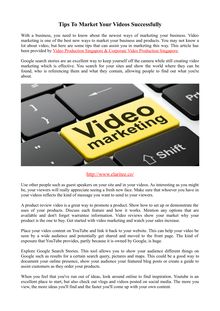 Tips To Market Your Videos Successfully