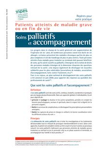Patients atteints de maladie grave - Soins palliatifs et accompagnement