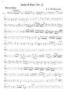 Partition basson, Ouverture- No.2 en B flat major, B flat, Reichenauer, Antonín