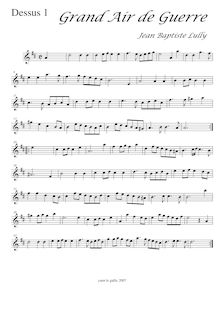 Partition Dessus 1, Concert de violons et de hautbois donné pour le souper du Roy le seize janvier 1707