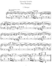 Partition complète, 2 Poemes, Op.63, Scriabin, Aleksandr