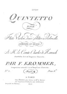 Partition viole de gambe 1, quintette pour flûte et cordes, Op.94