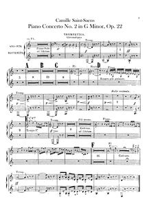 Partition trompette 1/2 (F), Deuxième Concerto pour Piano et Orchestre, Op.22