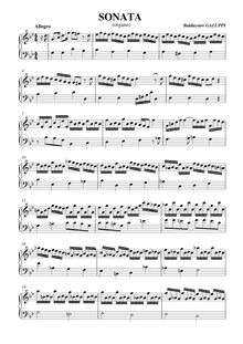 Partition complète, orgue Sonata en G minor, G minor, Galuppi, Baldassare
