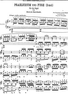 Partition complète, Prelude en D minor, BuxVW 140, Buxtehude, Dietrich