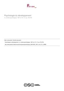 Psychologie du développement - compte-rendu ; n°4 ; vol.97, pg 754-759