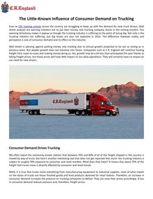 The Little-Known Influence of Consumer Demand on Trucking