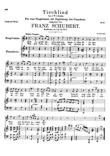 Partition complète, Tischlied, D.234 (Op.118 No.3), Drinking Song